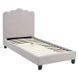 Кровать MEBEL ELITE CRATER 90x200 см Серый Букле