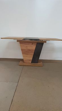 Стіл розкладний FOREST D/A Intarsio 120(160)x80 Дуб крафт золотий / Ательє темне фотографія