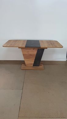 Стіл розкладний FOREST D/A Intarsio 120(160)x80 Дуб крафт золотий / Ательє темне фотографія
