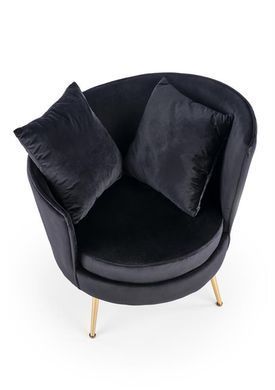 Кресло ALMOND Velvet Halmar Черный фотография
