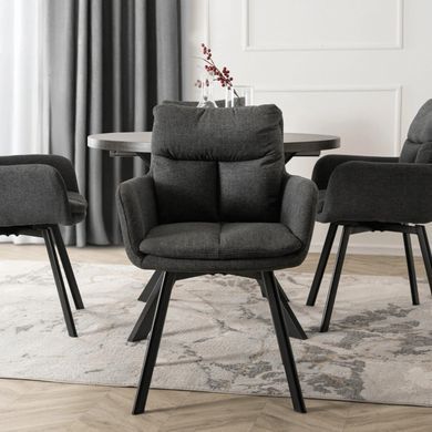 Стілець поворотний MEBEL ELITE CORTADO Velvet Темно-сірий фотографія