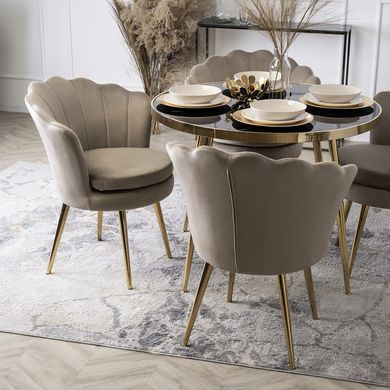 Стул бархатный MEBEL ELITE VIOLA Velvet Беж/золото фотография