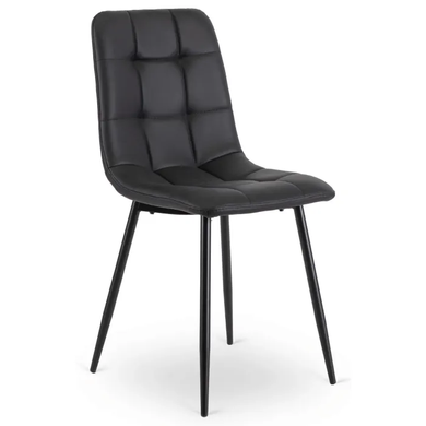 Комплект стол раскладной MEBEL ELITE HARRY 102(142)х102 см Дуб Артизан/ Черный +4 стула DALVIN черная экокожа фотография