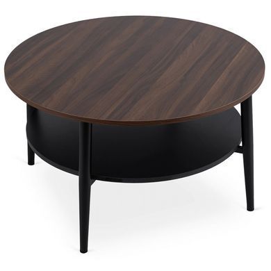 Журнальный столик MEBEL ELITE PAULO MAX 80x80 Орех/черный фотография