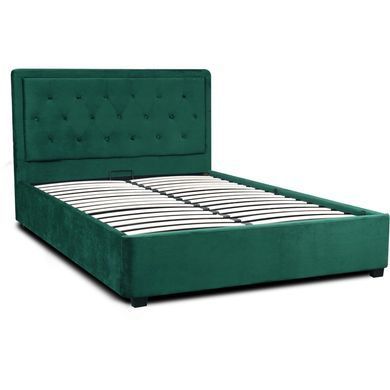 Кровать двуспальная бархатная MEBEL ELITE CROS Velvet 160x200 см Зелений фотография