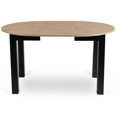 Комплект стол раскладной MEBEL ELITE HARRY 102(142)х102 см Дуб Артизан/ Черный +4 стула DALVIN черная экокожа фотография
