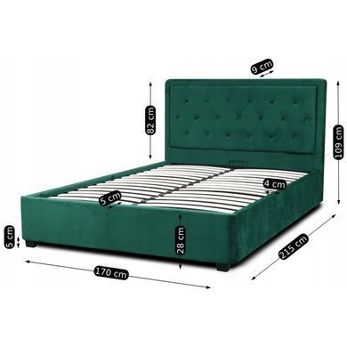 Кровать двуспальная бархатная MEBEL ELITE CROS Velvet 160x200 см Зелений фотография