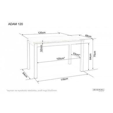 Стол Обеденный ADAM Signal 120x68 Дуб Ланселот / Белый ** фотография