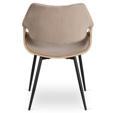 Стілець оксамитовий MEBEL ELITE DAKOTA Velvet, Дуб золотий / Беж фотографія