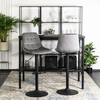 Барный стул бархатный MEBEL ELITE ARCOS 2 Velvet серый фотография