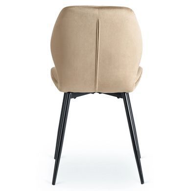 Комплект стіл розкладний MEBEL ELITE HARRY 102(142)х102 см Дуб Артизан/ Чорний +4 стільці LILAC Беж фотографія
