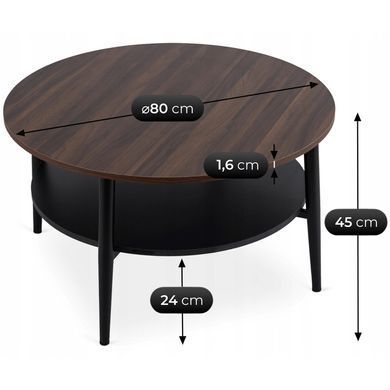Журнальный столик MEBEL ELITE PAULO MAX 80x80 Орех/черный фотография