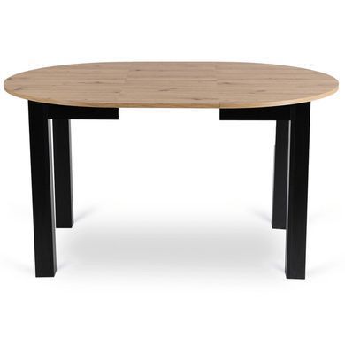 Комплект стіл розкладний MEBEL ELITE HARRY 102(142)х102 см Дуб Артизан/ Чорний +4 стільці LILAC Беж фотографія