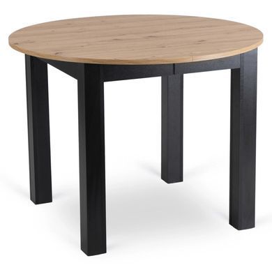 Комплект стіл розкладний MEBEL ELITE HARRY 102(142)х102 см Дуб Артизан/ Чорний +4 стільці LILAC Беж фотографія