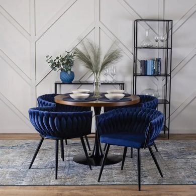 Стул бархатный MEBEL ELITE EMPOLI Velvet Темно-синий фотография