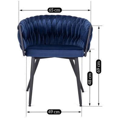 Стул бархатный MEBEL ELITE EMPOLI Velvet Темно-синий фотография