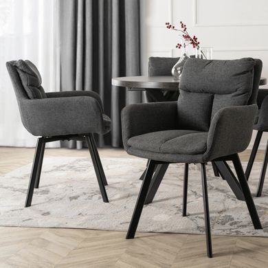Стілець поворотний MEBEL ELITE CORTADO Velvet Темно-сірий фотографія