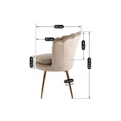 Стул бархатный MEBEL ELITE VIOLA Velvet Беж/золото фотография