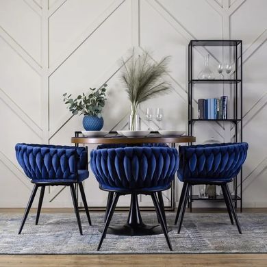 Стул бархатный MEBEL ELITE EMPOLI Velvet Темно-синий фотография