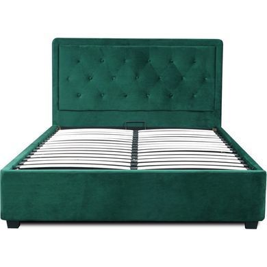 Кровать двуспальная бархатная MEBEL ELITE CROS Velvet 160x200 см Зелений фотография