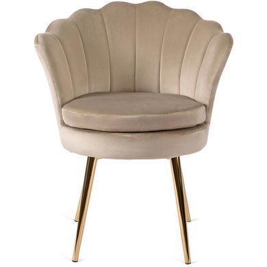 Стул бархатный MEBEL ELITE VIOLA Velvet Беж/золото фотография
