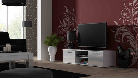 ТВ Тумба SOHO RTV Cama 140 Білий Мат / Білий Глянець фотографія