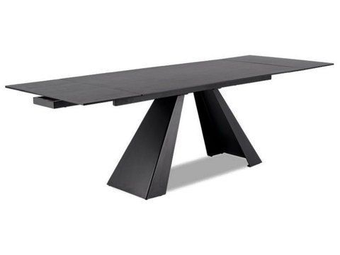 Стол Раскладной SALVADORE CERAMIC 180(260)X90 Signal Серый Мрамор / Черный Мат фотография
