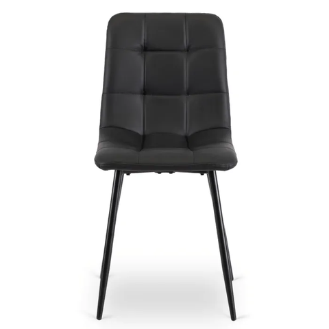 Комплект стол раскладной MEBEL ELITE HARRY 102(142)х102 см Дуб Артизан/ Черный +4 стула DALVIN черная экокожа фотография