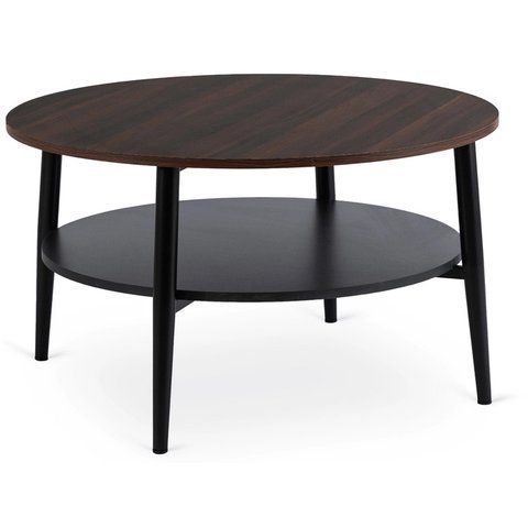Журнальный столик MEBEL ELITE PAULO MAX 80x80 Орех/черный фотография