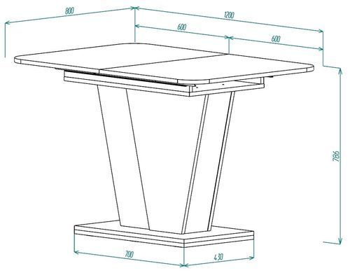 Стіл розкладний FOREST D/A Intarsio 120(160)x80 Дуб крафт золотий / Ательє темне фотографія