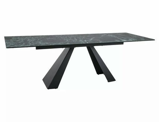 Стіл Обідній SALVADORE CERAMIC VERDE ALPI 160(240)X90 Signal Бірюзовий Мат / Чорний Мат фотографія