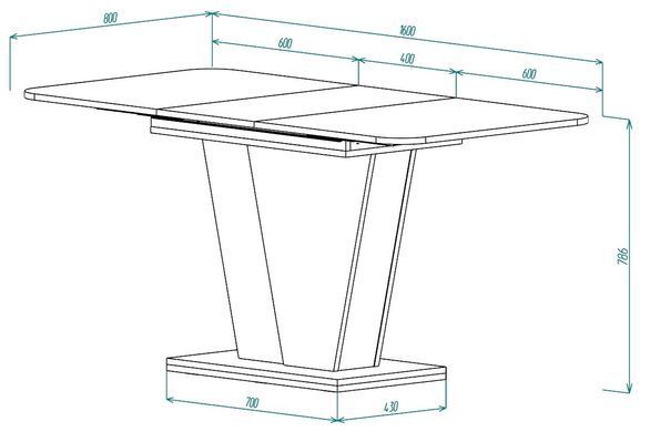 Стіл розкладний FOREST D/A Intarsio 120(160)x80 Дуб крафт золотий / Ательє темне фотографія