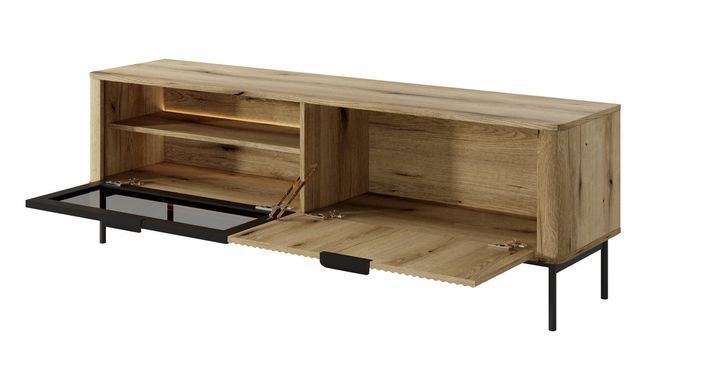 Тумба под телевизор с подсветкой Perfect Home Уилсон / Wilson 2-дверная 2D/163 Дуб эвок фотография