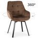 Стілець поворотний оксамитовий MEBEL ELITE LUNA Velvet Коричневий фотографія
