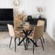 Стол MEBEL ELITE LAUREN 90X90 дуб золотой/черный