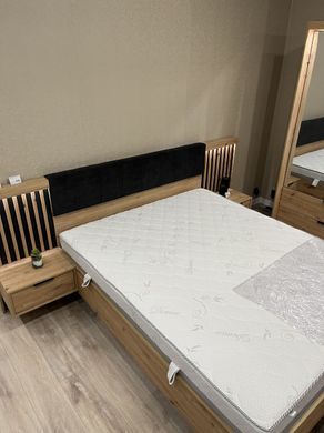 Кровать (каркас) Perfect Home Талли / Tally 160 с мягким изголовьем двуспальная Дуб артизан/антрацит фотография