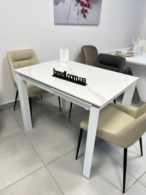 Стол Обеденный BRIGHT WHITE MARBLE Concepto 102/142x70 Керамика Белый Мрамор фотография