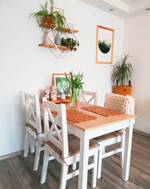 Стіл обідній ADAM Signal 100x60 Дуб Золотий / Білий ** фотографія