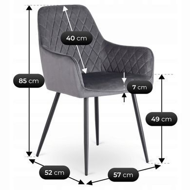 Стілець оксамитовий MEBEL ELITE BRESSO Velvet Сірий фотографія