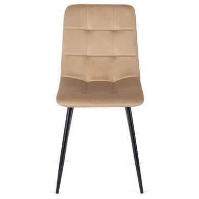 Комплект стіл розкладний MEBEL ELITE HARRY 102(142)х102 см Дуб Артизан/ Чорний +4 стільці PERU Беж фотографія