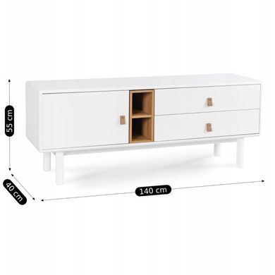 ТВ Тумба MEBEL ELITE ARTI 140 Белый фотография
