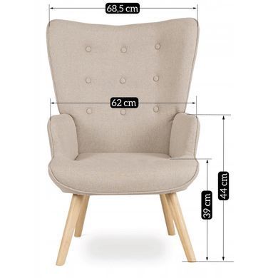 Крісло м'яке з підставкою для ніг MEBEL ELITE LOZANO 2 тканина Беж фотографія