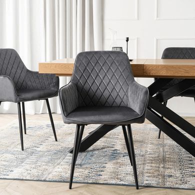Стілець оксамитовий MEBEL ELITE BRESSO Velvet Сірий фотографія