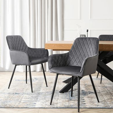 Стілець оксамитовий MEBEL ELITE BRESSO Velvet Сірий фотографія