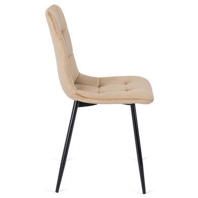 Комплект стіл розкладний MEBEL ELITE HARRY 102(142)х102 см Дуб Артизан/ Чорний +4 стільці PERU Беж фотографія