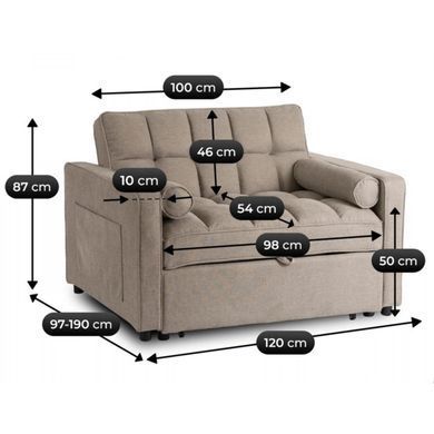 Крісло розкладне MEBEL ELITE CORRA Бежевий фотографія