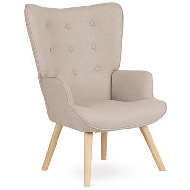Крісло м'яке з підставкою для ніг MEBEL ELITE LOZANO 2 тканина Беж фотографія