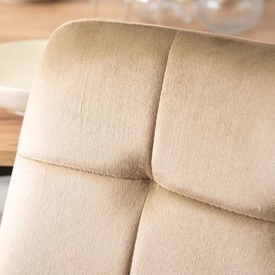 Комплект стіл розкладний MEBEL ELITE HARRY 102(142)х102 см Дуб Артизан/ Чорний +4 стільці PERU Беж фотографія