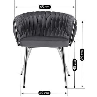 Стілець оксамитовий MEBEL ELITE SIENA Velvet Сірий / хром фотографія