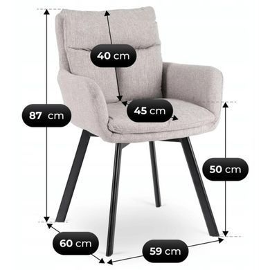 Стілець поворотний MEBEL ELITE CORTADO Velvet Сірий фотографія